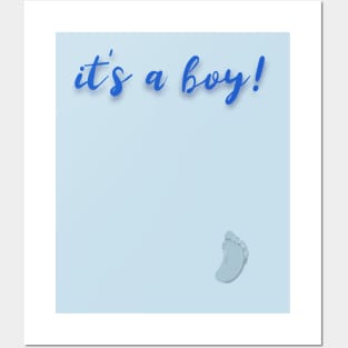 Baby boy blue footprint Posters and Art